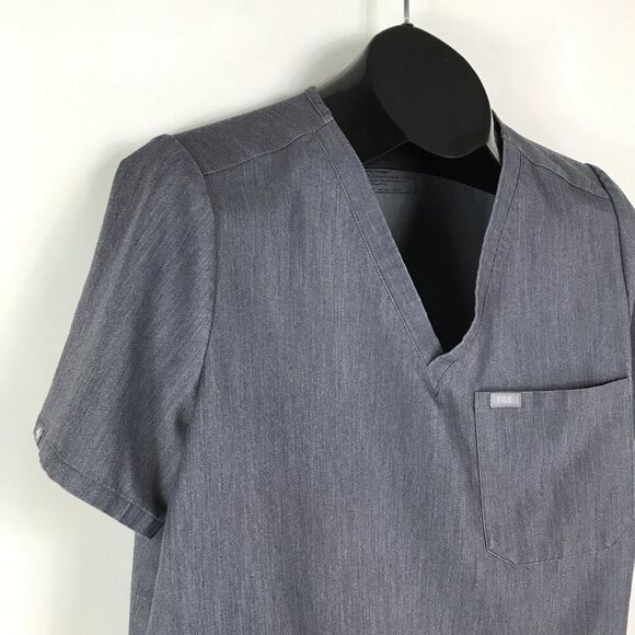 FIGS Catarina One-Pocket Scrub Top Women’s Large Gray Uniform Medical Healthcare - Picture 4 of 12